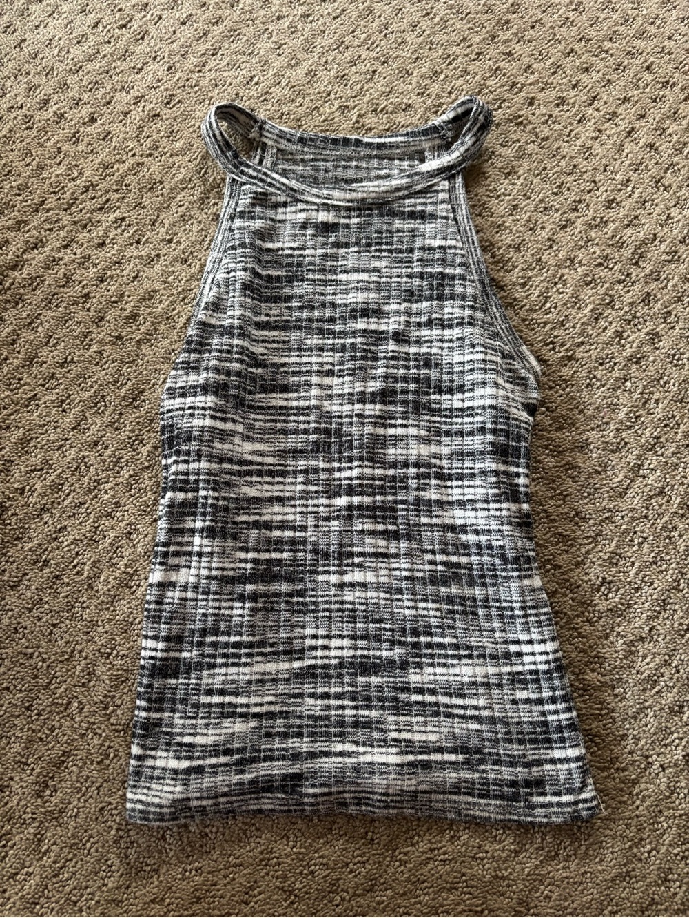 Mudd Women’s High Neck Knit Tank Heather Black